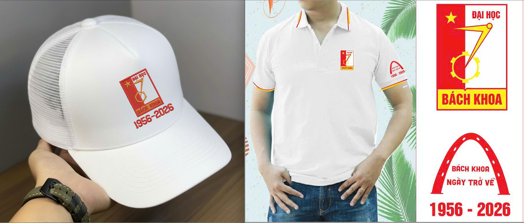 Combo Mũ + Áo Kỷ niệm Bách Khoa 70 Năm!